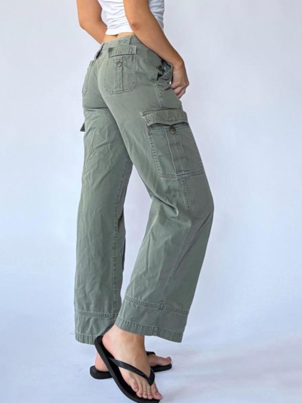 Cargo Pants Cropped Leg Low Rise 8 - Picture 3 of 5
